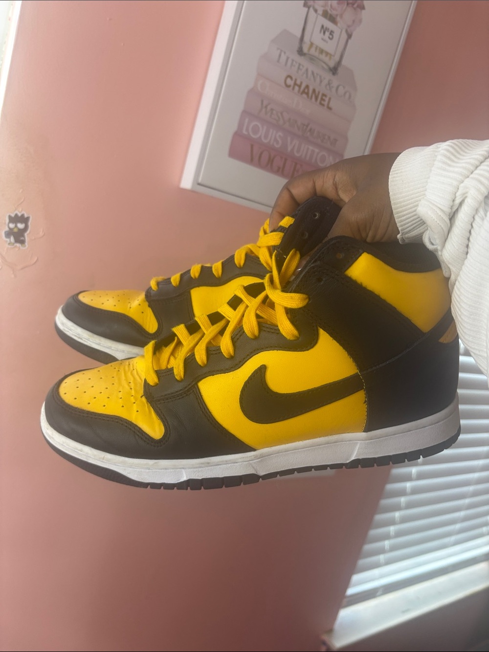 Nike Men’s High-Top Sneakers - Yellow and Black